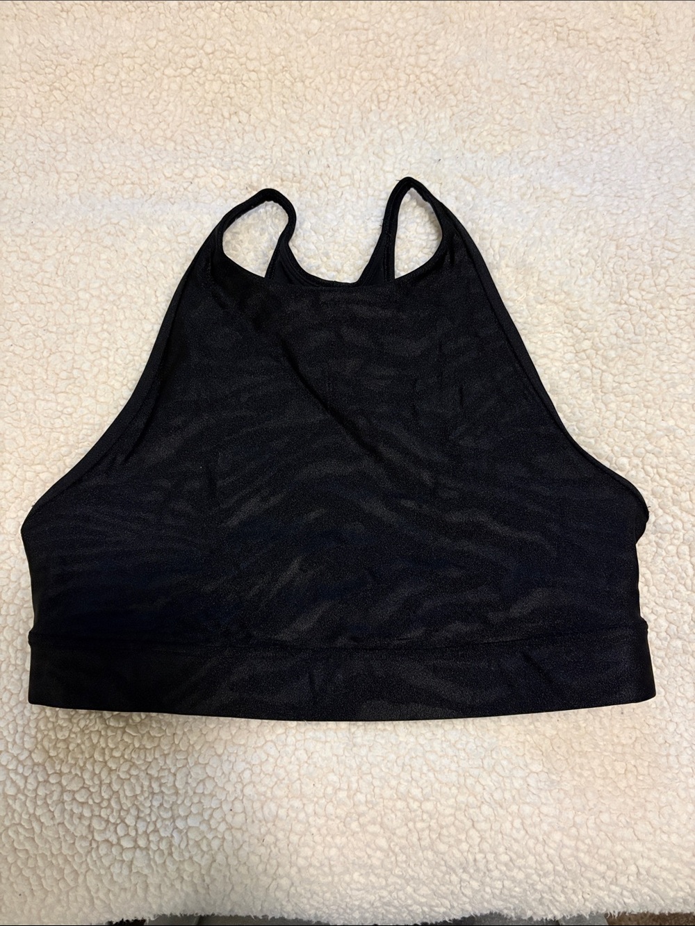 Athleta Black Animal Print Shine Sports Bra Medium
